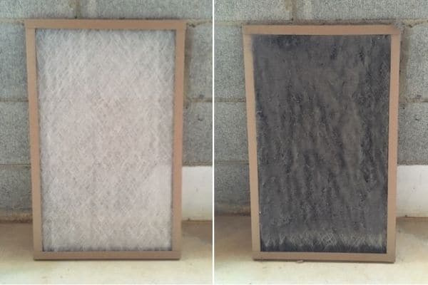 HVAC filters clean and dirty