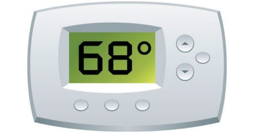 thermostat at 68 degrees