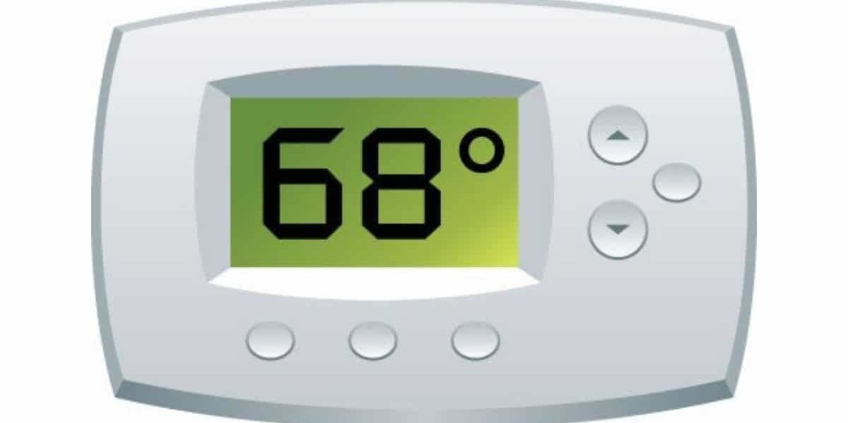 thermostat at 68 degrees